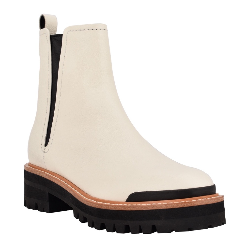 Marc Fisher Ilora lug sole pull on Chelsea boot, ivory, size 5.5 NEW
